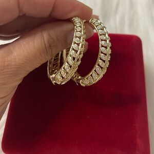 Elegant 14k Gold Filled Leaf Hoop Earrings